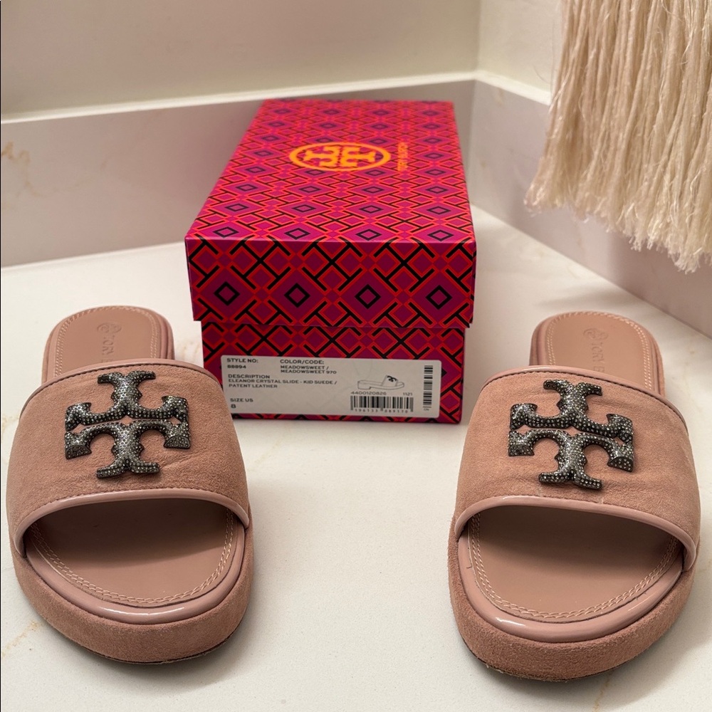 Tory Burch Eleanor Crystal slide blush color size 8 - Picture 8 of 9